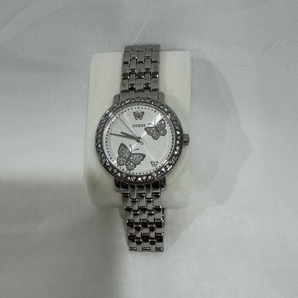 Guess Accessories - Guess Women's Silver Watch with Butterfly Accents